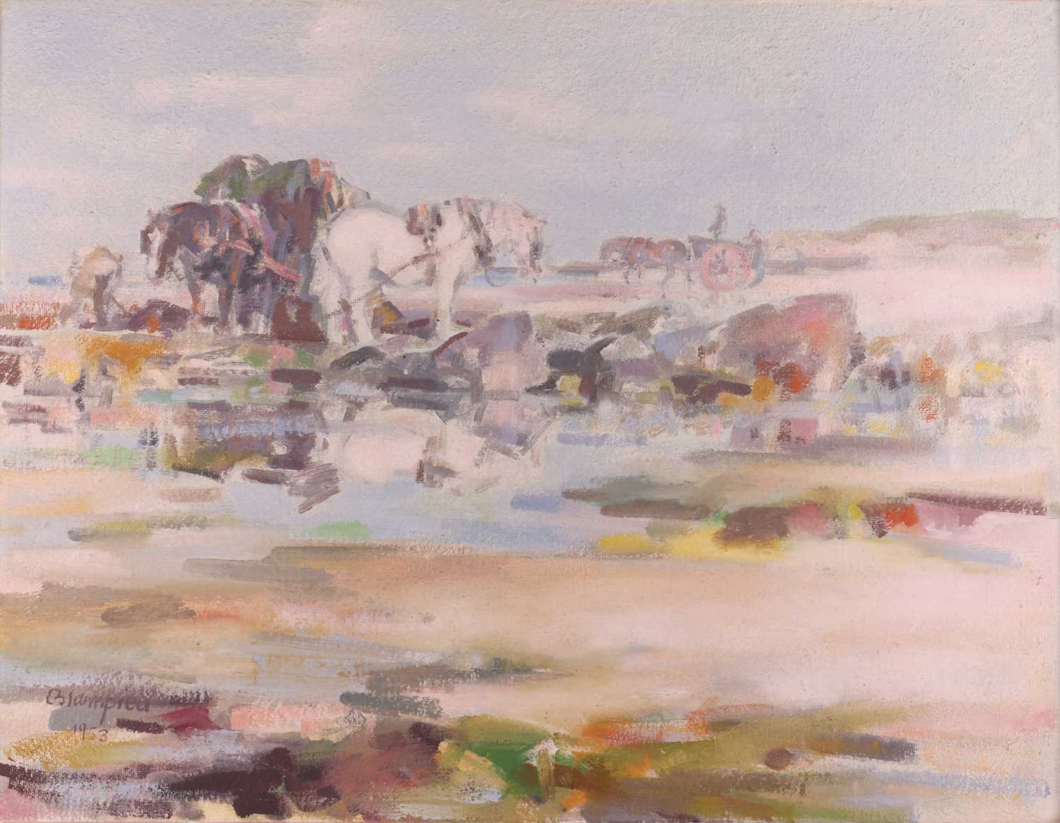 Lot 8 - Edmund Blampied (British 1886-1966) Vraicking,...