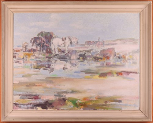 Lot 8 - Edmund Blampied (British 1886-1966) Vraicking,...