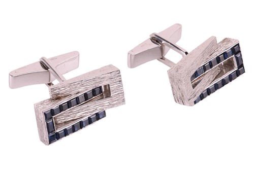 Lot 45 - Kutchinsky - a pair of cufflinks set with...