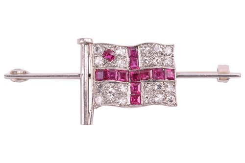 Lot 211 - Of Royal Naval interest - a ruby and...