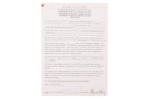 Lot 84 - The Smiths: an original contract for the...