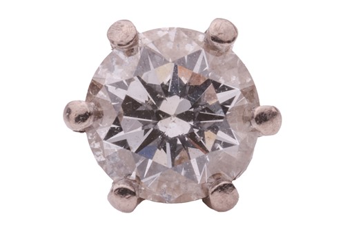 Lot 119 - A single diamond in a claw mount, with a...