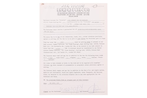 Lot 32 - The Smiths: an original contract for the...