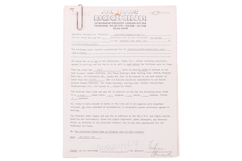 Lot 88 - The Smiths: an original contract for the...