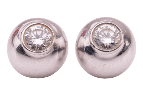 Lot 172 - Cartier - a pair of 'Perles de Diamants' stud...
