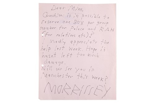 Lot 64 - The Smiths: a handwritten and signed letter...