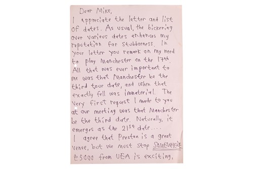 Lot 19 - The Smiths: a handwritten and signed two-page...