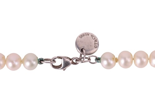 Lot 28 - Tiffany & Co. - A cultured pearl necklace,...