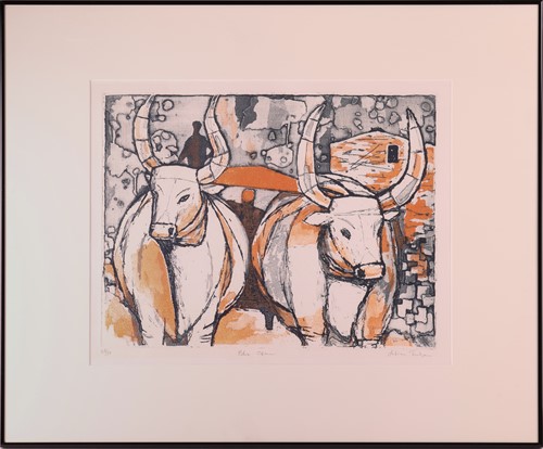 Lot 62 - Julian Trevelyan (British 1910-1988) Blue Oxen...