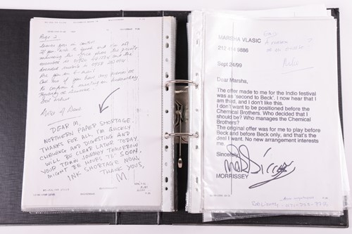 Lot 48 - Morrissey / The Smiths: a folder containing an...