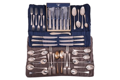 Lot 349 - A composite Old English pattern silver canteen...