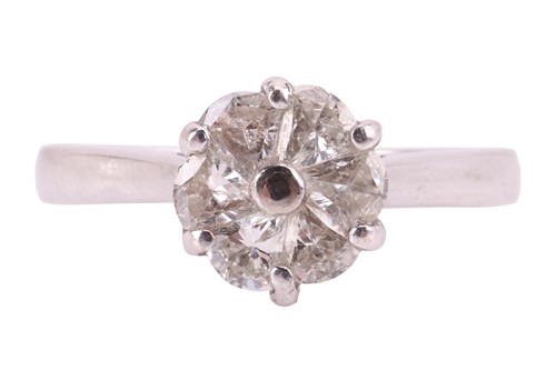 Lot 154 - A diamond cluster ring, featuring six...