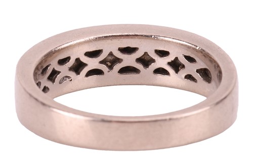 Lot 42 - A diamond-set half hoop ring in 18ct white...