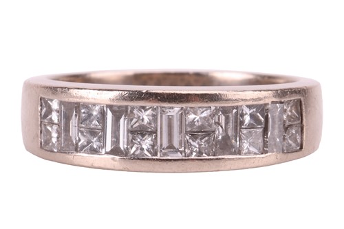 Lot 42 - A diamond-set half hoop ring in 18ct white...