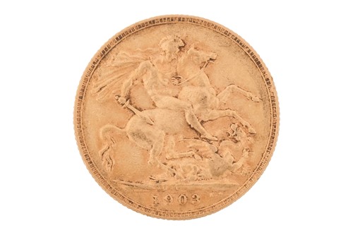 Lot 3 - An Edward VII full sovereign, dated 1903,...