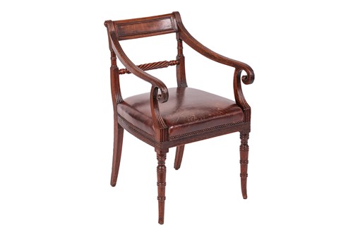 Lot 73 - A Regency mahogany open armchair, the moulded...