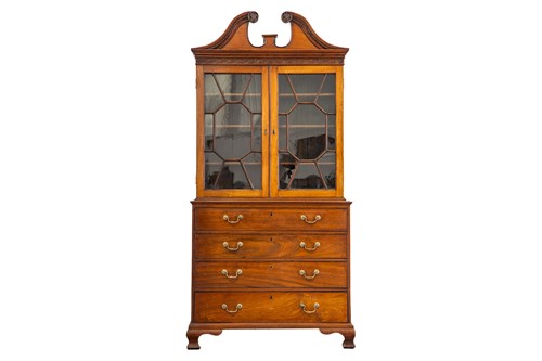 Lot 108 - A George III padouk-wood secretaire-bookcase,...