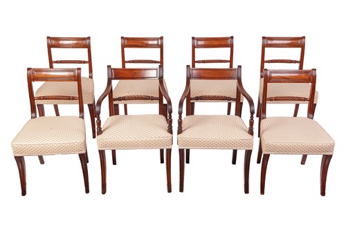Lot 109 - A matched set of eight Regency mahogany dining...