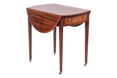 Lot 107 - A George III mahogany Pembroke table, the oval...