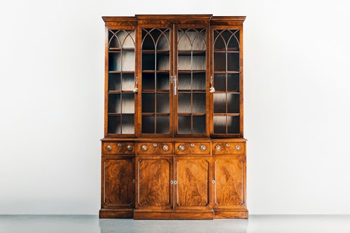 Lot 117 - A fine George III mahogany breakfront bookcase,...