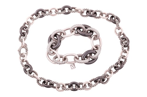 Lot 105 - A David Yurman 'Madison' bracelet and necklace...