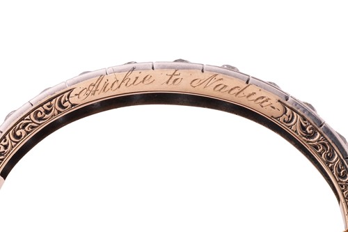 Lot 97 - A Victorian diamond-set hinged bangle, with an...