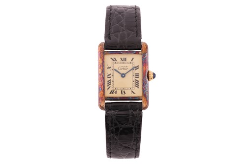 Lot 288 - Cartier Must de Cartier Tank gold-plated Wrist...