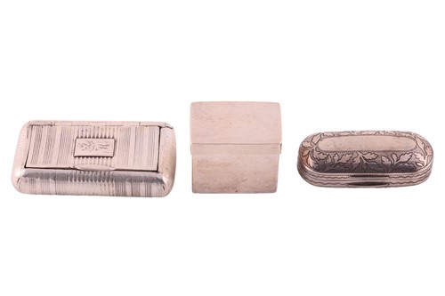 Lot 321 - Three 19th century silver snuff boxes;...