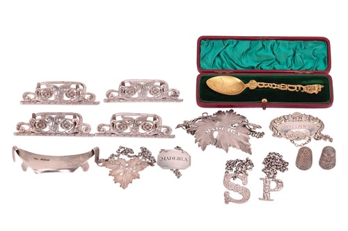 Lot 138 - A group of silver items; including a silver...