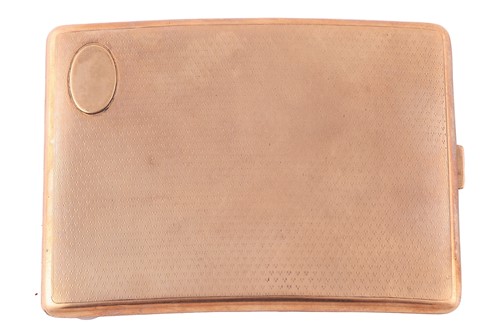 Lot 250 - A cigarette case in 9ct gold; of curved...