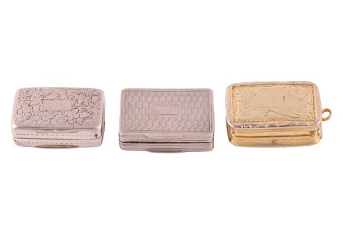 Lot 319 - Three silver vinaigrettes; including a William...