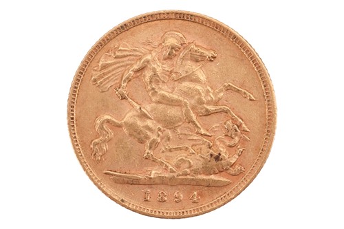 Lot 9 - A Queen Victoria half sovereign, 1894, obverse...