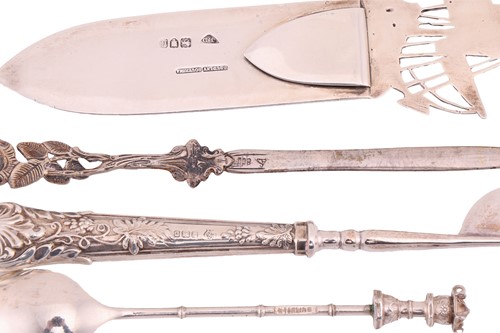 Lot 156 - A group of mixed silver flatware, comprising a...
