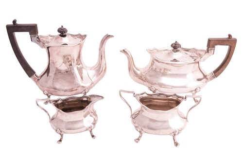 Lot 333 - A silver four-piece tea and coffee set;...