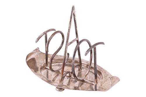 Lot 350 - A Late Victorian novelty silver toast rack,...