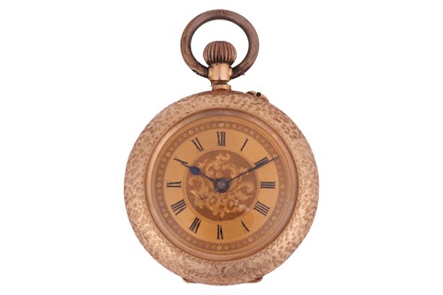 Lot 270 - A 14ct gold open-face pocket watch, featuring...
