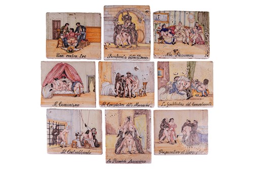 Lot 177 - A collection of nine 18th Century Majollica...