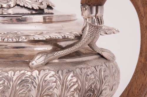 Lot 59 - A George III/ William IV silver harlequin tea...