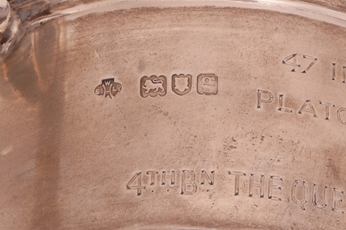 Lot 56 - A silver East Surrey Regimental two-handled...