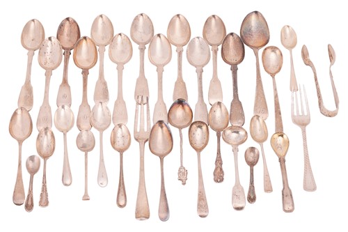 Lot 52 - A mixed collection of flatware; including a...