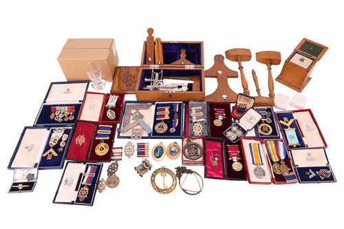 Lot 251 - A collection of Masonic breast jewels;...