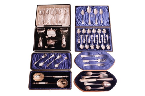 Lot 155 - A cased set of twelve late Victorian silver...