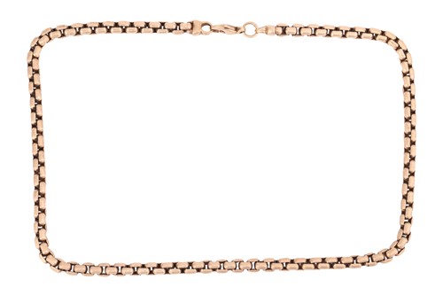 Lot 194 - A 9ct gold cable-link chain necklace, to a...