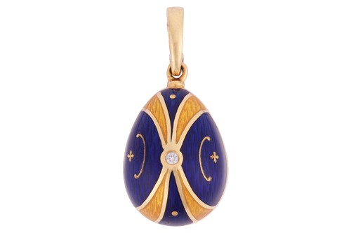 Lot 103 - Fabergé - a diamond-set egg pendant in 18ct...