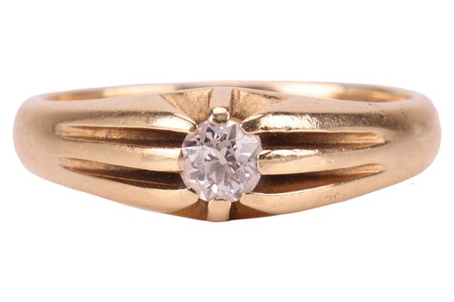 Lot 204 - An old European-cut diamond gypsy ring, with...