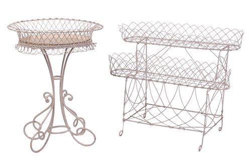 Lot 95 - A Victorian wirework two-tier conservatory...