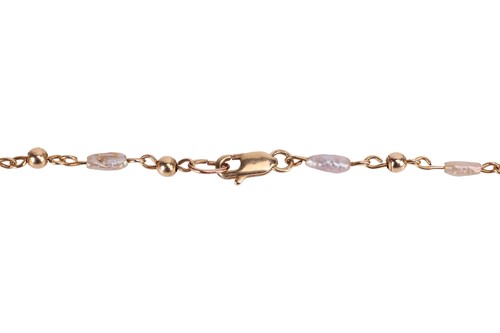 Lot 69 - Two keshi pearl necklaces; the first...