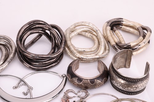 Lot 76 - A quantity of silver and costume jewellery; to...