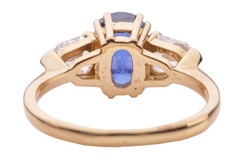 Lot 217 - An unheated Madagascan sapphire and diamond...