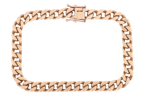 Lot 197 - A 9ct gold curb link bracelet, completed with...